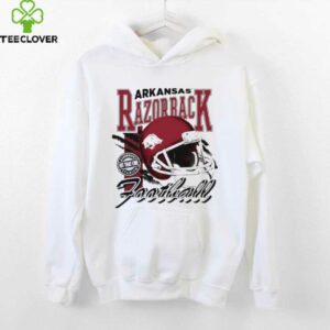 Arkansas Razorbacks hit that line varsity helmet shirt