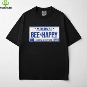 BEE Happy Missouri License Plate Cute Bee Graphic Design