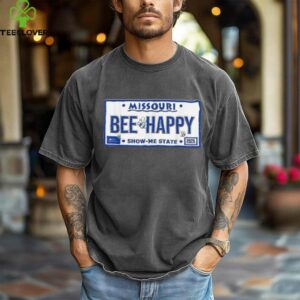 BEE Happy Missouri License Plate Cute Bee Graphic Design
