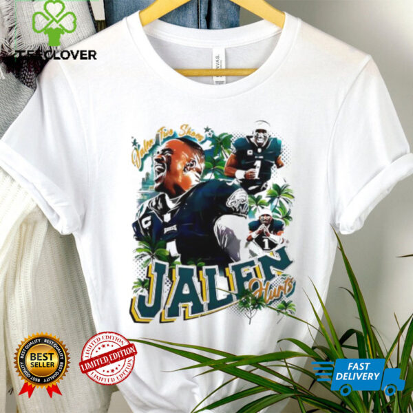 Jalen Hurts Philadelphia Eagles football palm trees vintage style