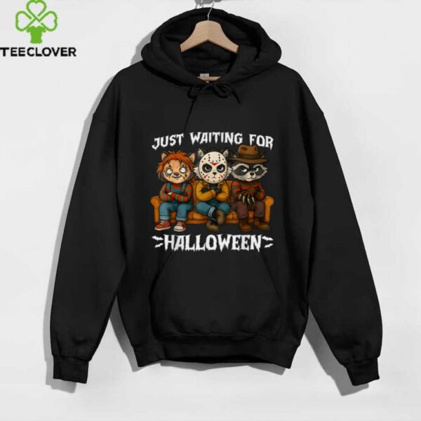 Just Waiting For Halloween Horror Raccoon Shirt
