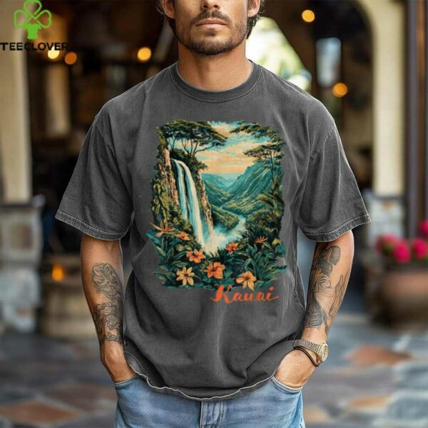Kauai, Hawaii Waterfall Canyon Rainforest Trees Souvenir Shirt