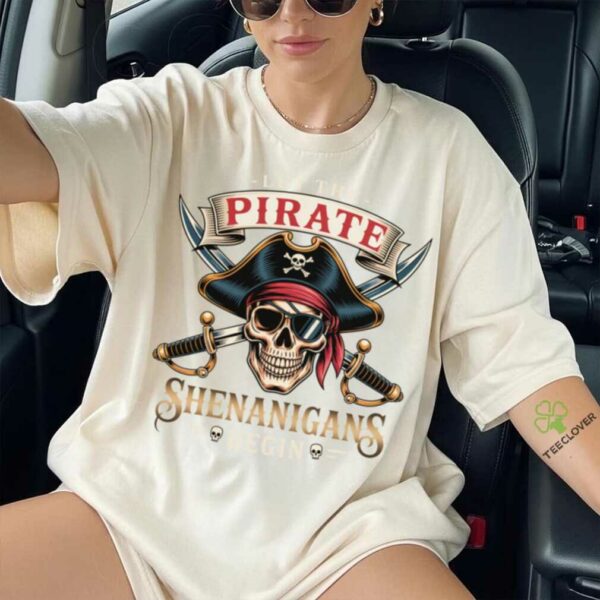 Let The Pirate Shenanigans Begin Halloween Skull Bandana Boy Pullover Shirt