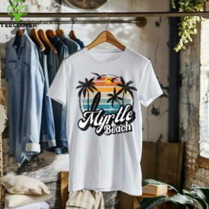 Myrtle Beach South Carolina Palm Tree Surf 70’S Retro Sunset Shirt