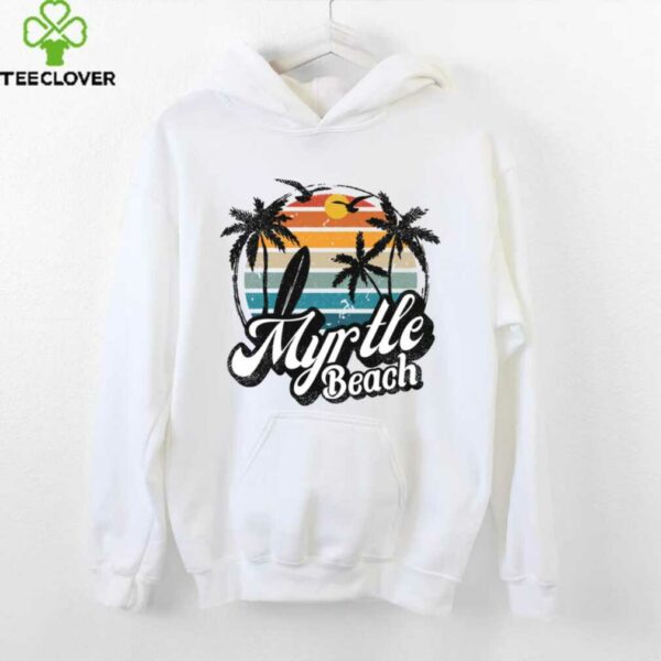Myrtle Beach South Carolina Palm Tree Surf 70’S Retro Sunset Shirt