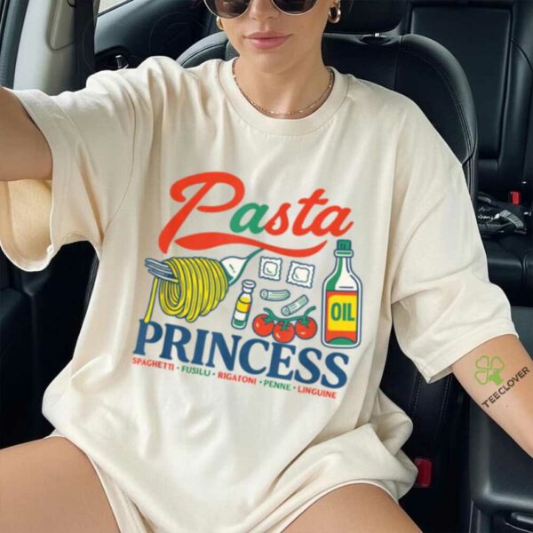 Pasta Princess Retro Foodie Doodle Art Design Shirt