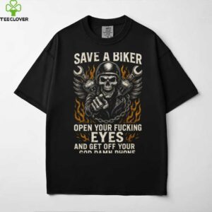 SAVE A BIKER   Skull Motorcycle Attitude Shirt