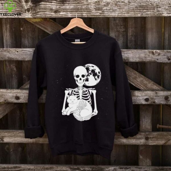 Skeleton Cat Skull Kitty Cute Goth Halloween Shirt