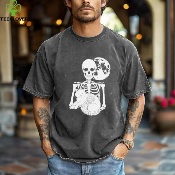 Skeleton Cat Skull Kitty Cute Goth Halloween Shirt
