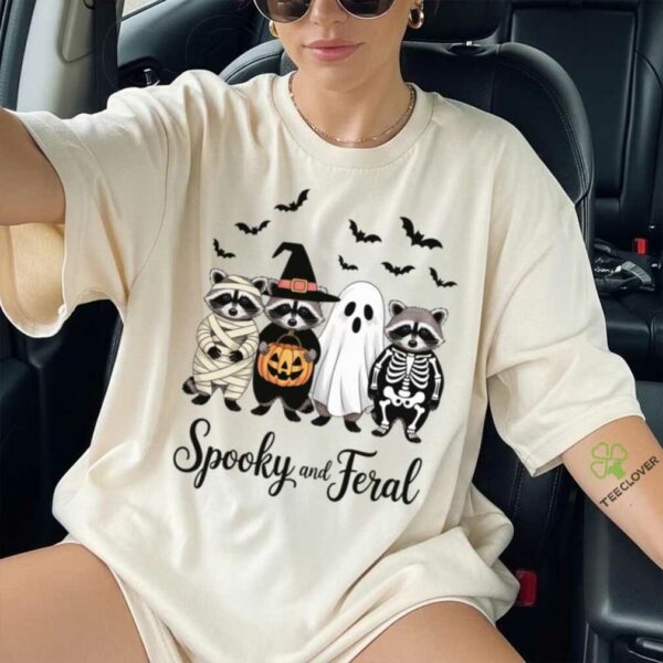 Spooky And Feral Raccoon Halloween Shirt