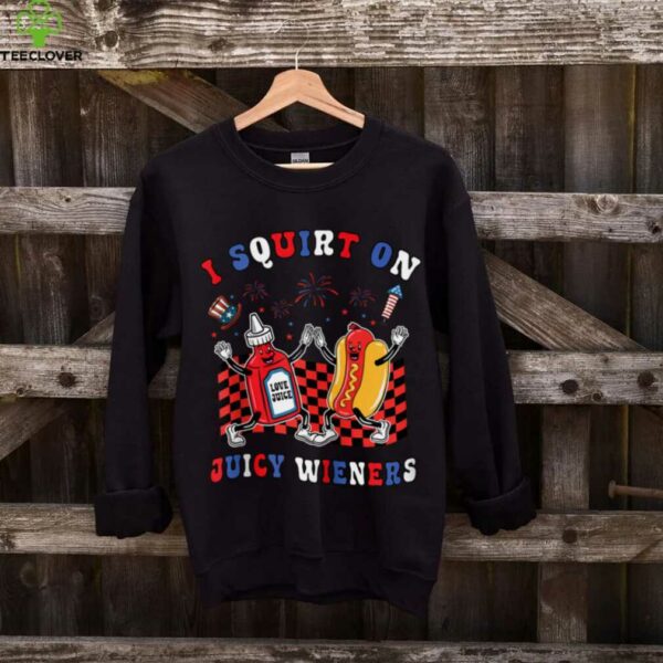 Squirt On Juicy Wieners 4th Of July Hotdog Sarcastic Zip Shirt