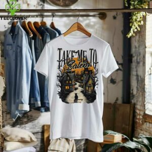 Take Me To Salem Black Cat Halloween Retro Vintage Shirt