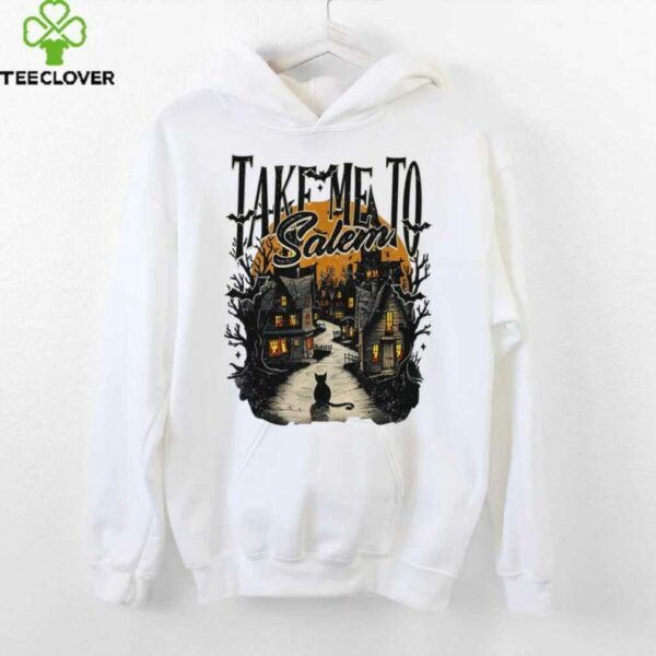 Take Me To Salem Black Cat Halloween Retro Vintage Shirt