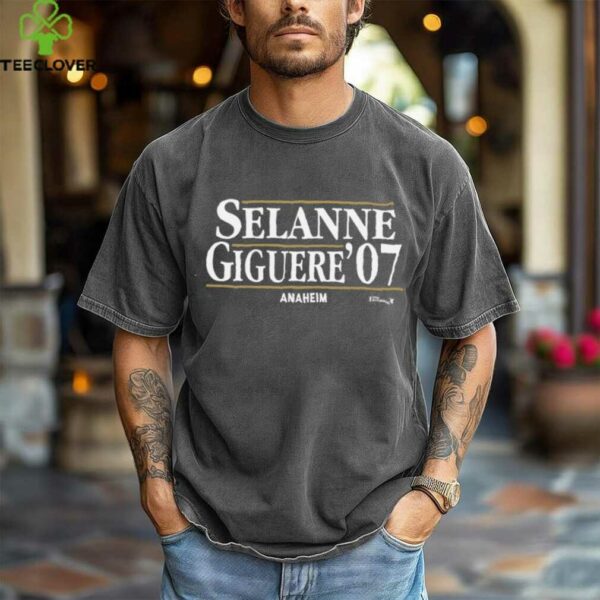 Teemu Selanne & Jean Sebastien Giguere ’07   Anaheim Hockey Shirt