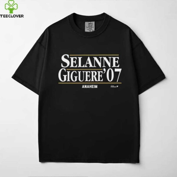 Teemu Selanne & Jean Sebastien Giguere ’07   Anaheim Hockey Shirt