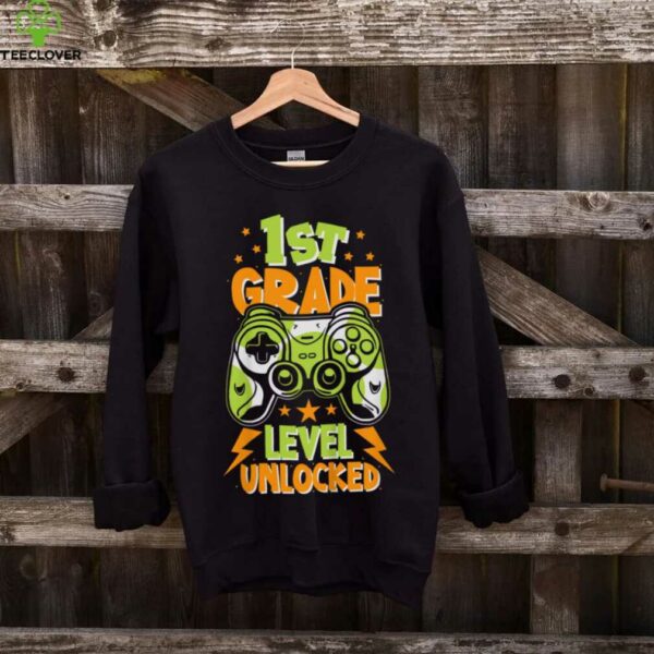 1st Grade Level Unlocked Gamer Vibes Back To School Boys shirt