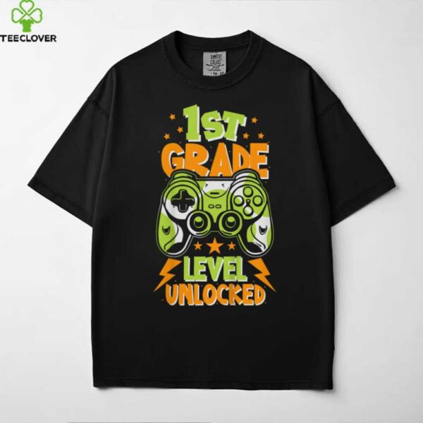 1st Grade Level Unlocked Gamer Vibes Back To School Boys shirt