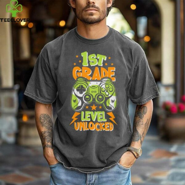 1st Grade Level Unlocked Gamer Vibes Back To School Boys shirt