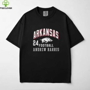 Andrew Harris Arkansas Razorbacks Black NIL Arch Logo  Shirt