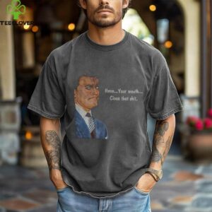 Angry man hmm your mouth close that shit shirt