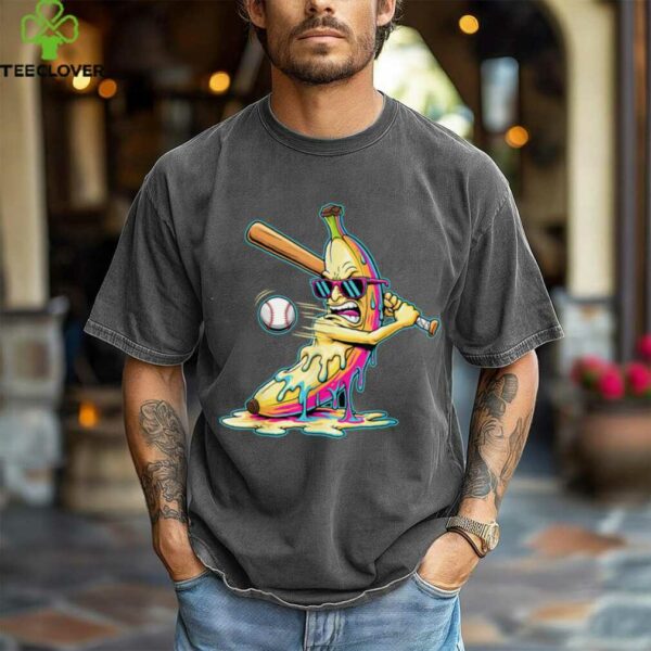 Banana Swinging Baseball Drip Artwork Art Shirt