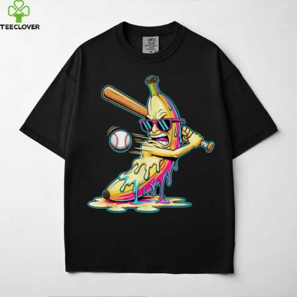 Banana Swinging Baseball Drip Artwork Art Shirt