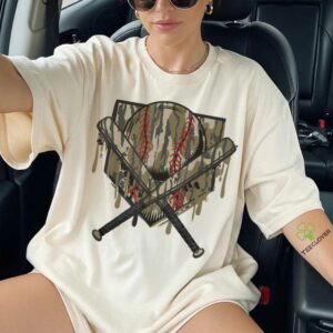 Baseball Drip For Boys Ice Cream Drip Old Camo Baseball Boys Shirt