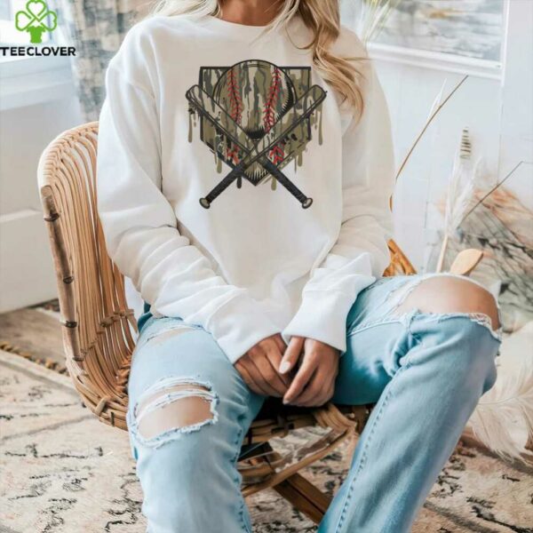 Baseball Drip For Boys Ice Cream Drip Old Camo Baseball Boys Shirt