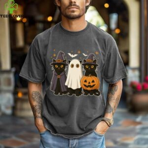 Black Cat Ghost Witch Halloween Costume Shirt