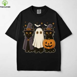 Black Cat Ghost Witch Halloween Costume Shirt