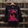 Boots On The Ground Pink Cowgirl Breast Cancer Girls shirt