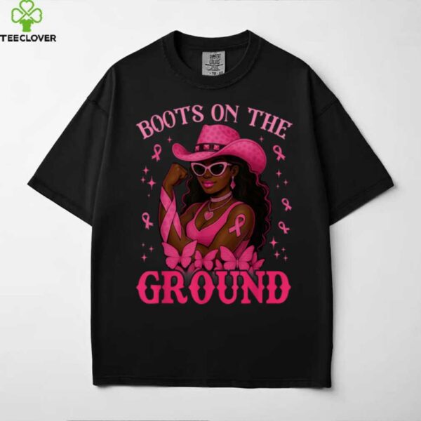 Boots On The Ground Pink Cowgirl Breast Cancer Western shirt