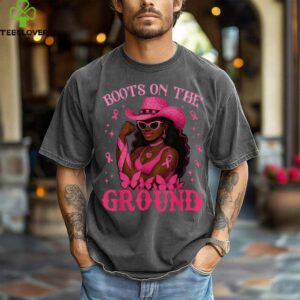 Boots On The Ground Pink Cowgirl Breast Cancer Western shirt