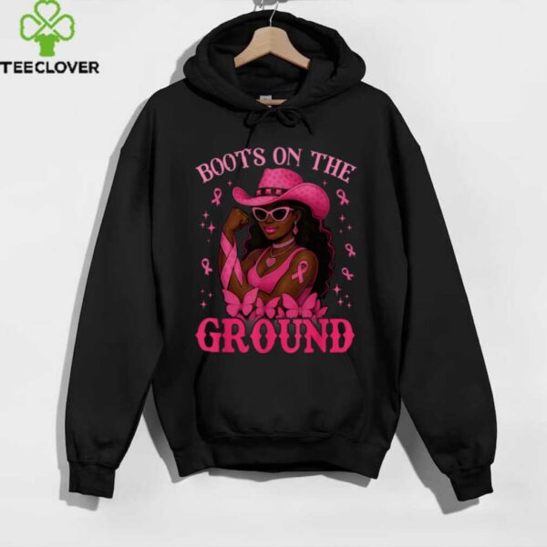 Boots On The Ground Pink Cowgirl Breast Cancer Western shirt