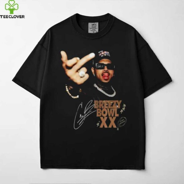 Chris Brown Vintage Middle Finger Breezy Bowl XX Concert 2025 Shirt