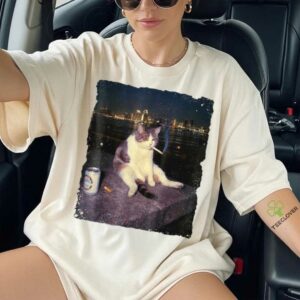 Cigarette Kitten Smoking Cat Meme Stupid Brainrot Shirt