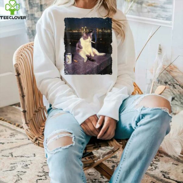 Cigarette Kitten Smoking Cat Meme Stupid Brainrot Shirt