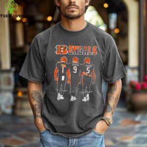 Cincinnati Bengals Ja’Marr Chase Joe Burrow and Tee Higgins signatures shirt