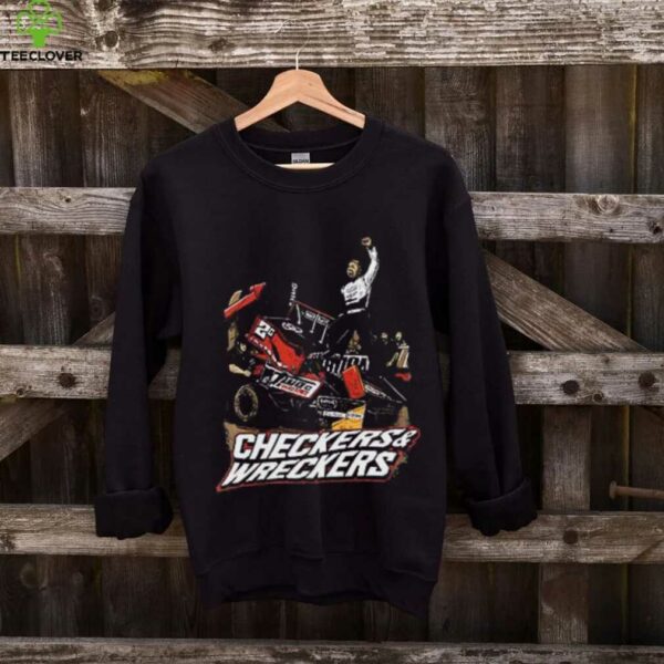 Cole Macedo two C racing checkers and wreckers shirt