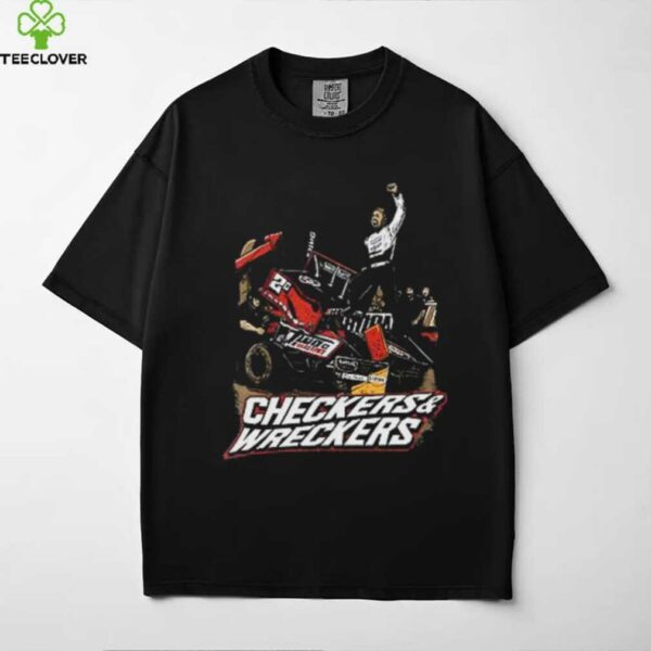 Cole Macedo two C racing checkers and wreckers shirt