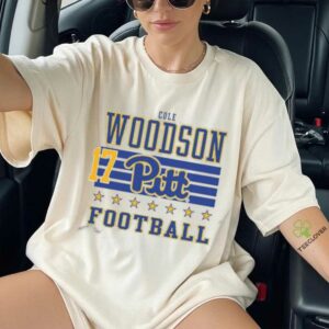 Cole Woodson Rally Mens Ash Pitt Panthers NIL Striped Player T Shirt