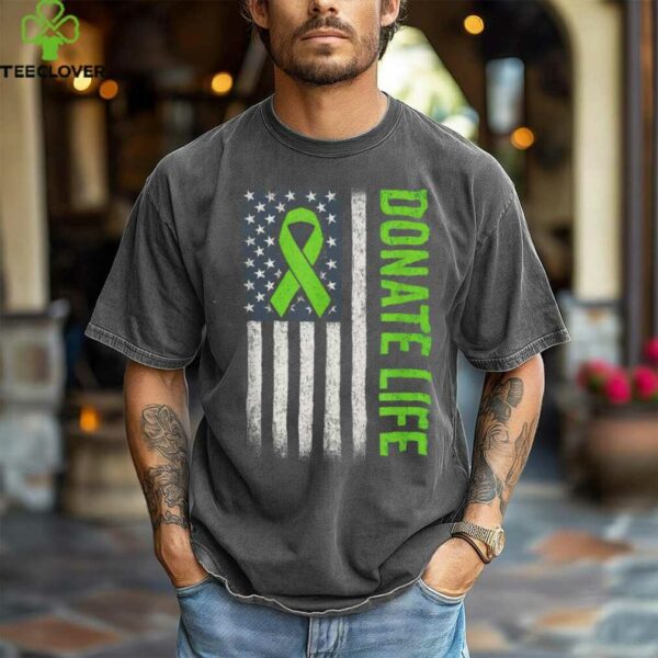 Donate Life   Organ Donor Support Ribbon Flag Shirt
