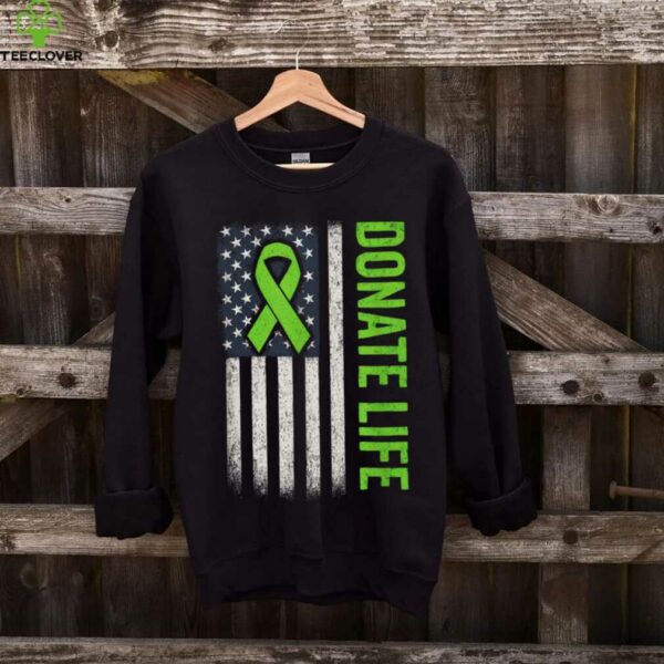 Donate Life   Organ Donor Support Ribbon Flag Shirt