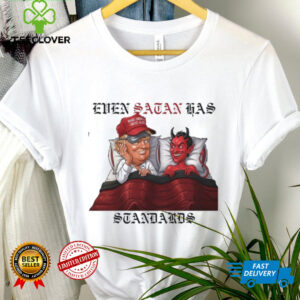 Even Satan Has His Standards Anti trump Offensive Humor Trump And Satan In Bed Shirt