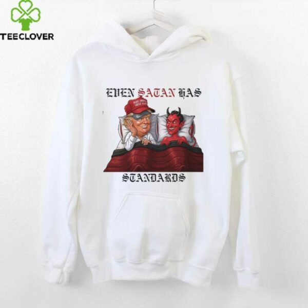 Even Satan Has His Standards Anti trump Offensive Humor Trump And Satan In Bed Shirt