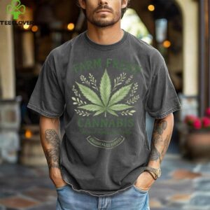 Farm Fresh Cannabis Leaf Organic Hand Rolled Style Shirt