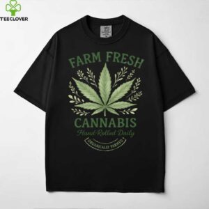 Farm Fresh Cannabis Leaf Organic Hand Rolled Style Shirt