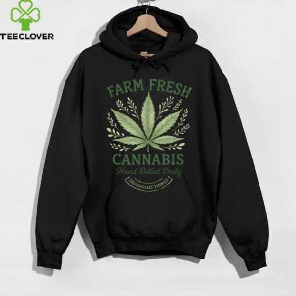 Farm Fresh Cannabis Leaf Organic Hand Rolled Style Shirt