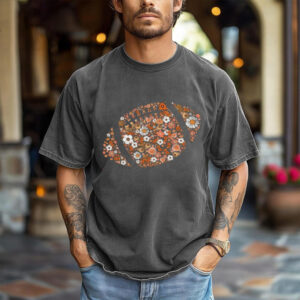 Floral Football Retro Game Day Brushstroke Shirt