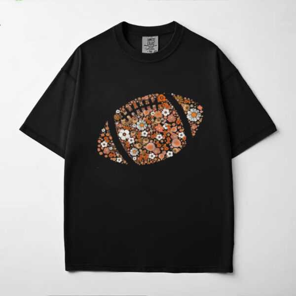 Floral Football Retro Game Day Brushstroke Shirt